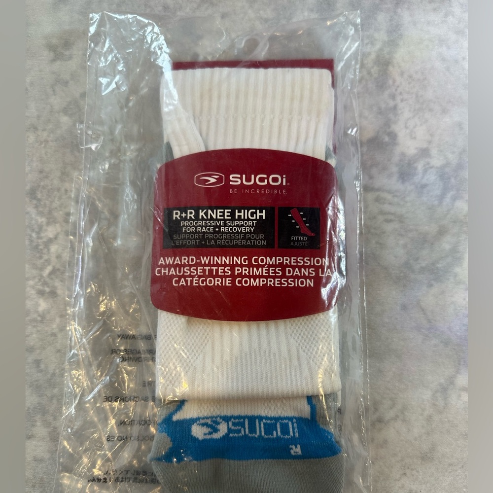 SUGOI Men's Athletic Socks - White and Blue